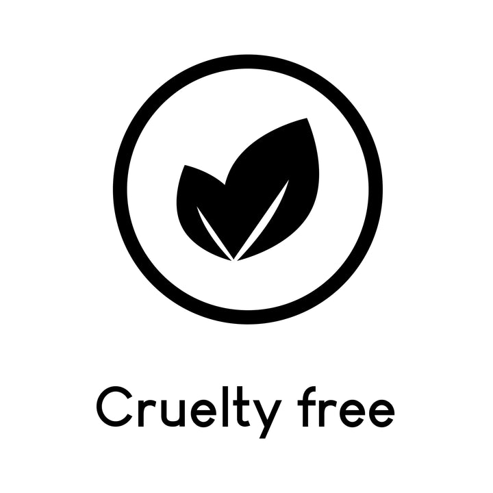 Cruelty free icon and text with leaf